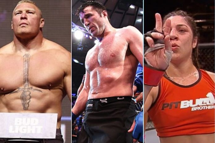 Brock Lesnar, Chael Sonnen, and Bethe Correia - notable heels in UFC