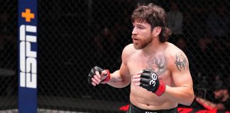 Jim Miller in his fight with Jesse Butler at UFC Vegas 74