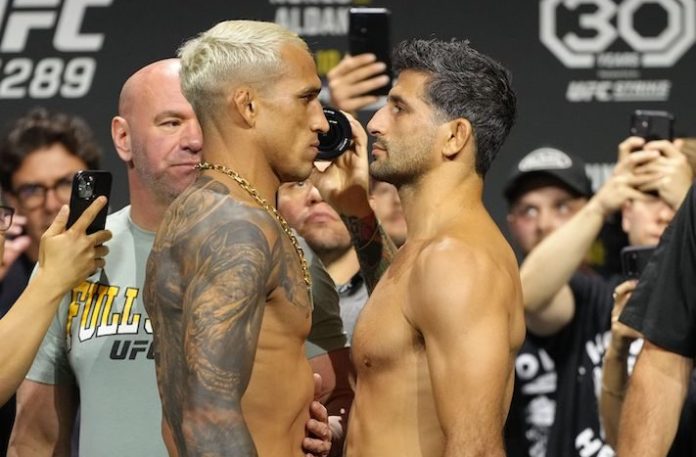 Charles Oliveira and Beneil Dariush, UFC 289 ceremonial weigh-in