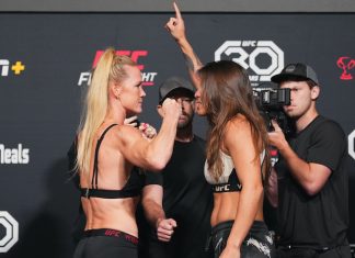 Holly Holm and Mayra Bueno Silva UFC Vegas 77
