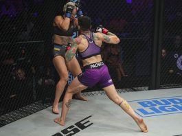 Marina Mokhnatkina locks up an armbar and a spot in the PFL Women's  Featherweight World Championship fight, Professional Fighters League News