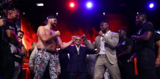 Tyson Fury faces off with Francis Ngannou
