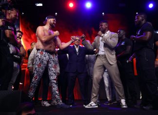 Tyson Fury faces off with Francis Ngannou