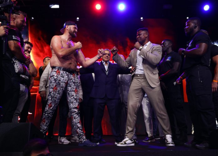 Tyson Fury faces off with Francis Ngannou