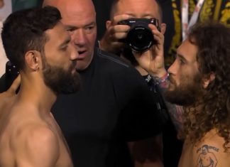 UFC 294: Javid Basharat vs. Victor Henry Fizzles, No Contest Results from Groin Strike Javid Basharat and Victor Henry, UFC 294