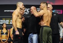 Sean Strickland and Dricus Du Plessis at UFC 297, set to rematch at UFC 312