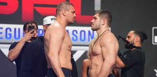 Ante Delija and Valentin Moldavsky, PFL 1 weigh-in