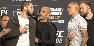 Islam Makhachev and Dustin Poirier, UFC 302