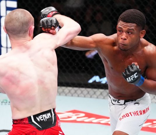 UFC 324’s Cameron Smotherman: Sick of Stallers, Ready for a War Jake Hadley and Cameron Smotherman, UFC Vegas 99