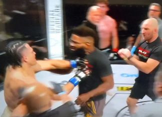 Sean Strickland Sidelined 6-Months For Regional Show Altercation Sean Strickland and Chris Curtis enter the cage at Tuff-N-Uff 145