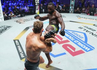 Fabian Edwards kicks Dalton Rosta, PFL Hollywood