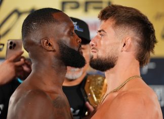 Fabian Edwards and Dalton Rosta, PFL Hollywood weigh-in