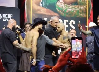 Diego Lopes Goes To War With Silva, Takes Win By TKO Diego Lopes and Jean Silva, Noche UFC