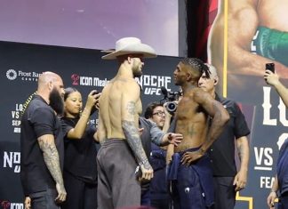 Low Blow Ends Zachary Reese vs. Sedriques Dumas In No Contest Zachary Reese and Sedriques Dumas, Noche UFC