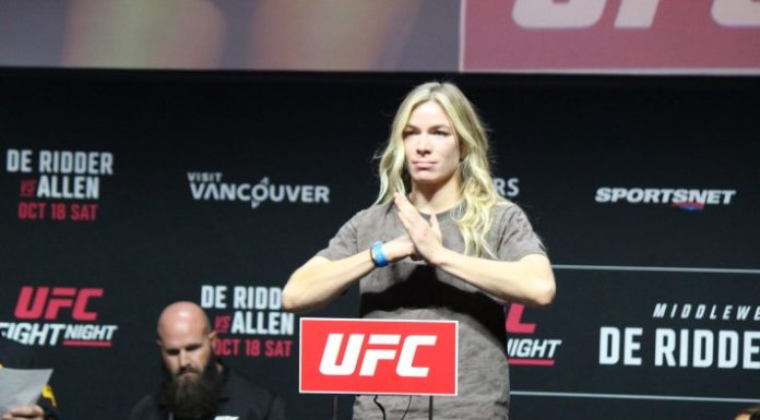 Melissa Croden, UFC Vancouver ceremonial weigh-in Credit: Jay Anderson/Cageside Press