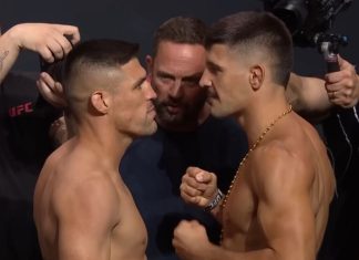 Vicente Luque and Joel Alvarez. UFC Rio