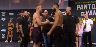 Iwo Baraniewski and İbo Aslan, UFC 323 weigh-in Credit: Youtube/UFC