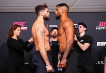 Guilherme Pat Dominates AJ Frye in Battle of Heavyweight Debutants AJ Frye and Guilherme Pat, UFC Vegas 110