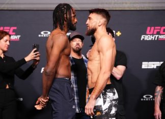 Yaroslav Amosov Submits Neil Magny in Statement UFC Debut Neil Magny and Yaroslav Amosov, UFC Vegas 112