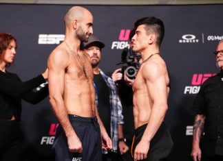 Kevin Vallejos Stuns Giga Chikadze with Spinning Backfist KO Giga Chikadze and Kevin Vallejos, UFC Vegas 112