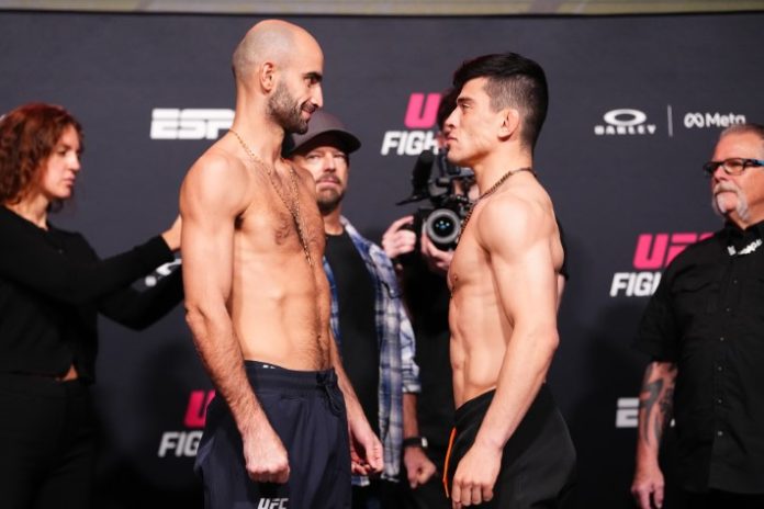 UFC Vegas 112 weigh-in 25 Giga Chikadze and Kevin Vallejos, UFC Vegas 112