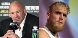 Dana White (UFC) and Jake Paul (MVP)