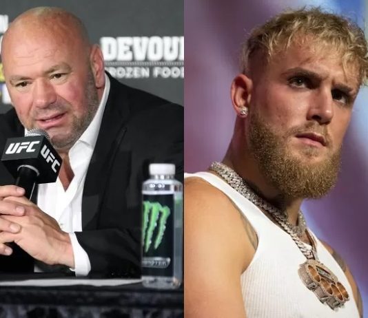 Dana White (UFC) and Jake Paul (MVP)