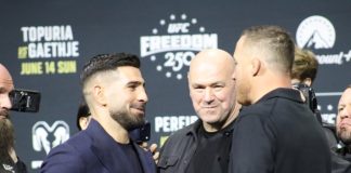 Ilia Topuria and Justin Gaethje, UFC Freedom 250