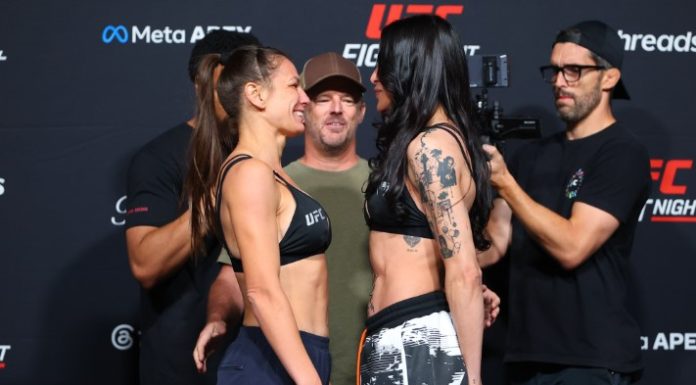 Alice Ardelean Stuns with History Making Submission of Polyana Viana at UFC Vegas 117 Alice Ardelean and Polyana Viana, UFC Vegas 117