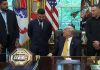 Alex Pereira, Ilia Topuria, Donald Trump and Justin Gaethje, White House