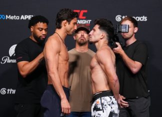 Mitch Raposo Holds Off Nascimento Rally, Calls Out Brandon Moreno Allan Nascimento and Mitch Raposo, UFC Vegas 119