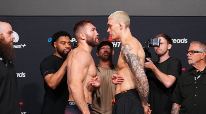 Navajo Stirling Survives Scare, Finishes Cutelaba at UFC Vegas 119 Ion Cutelaba and Navajo Stirling, UFC Vegas 119