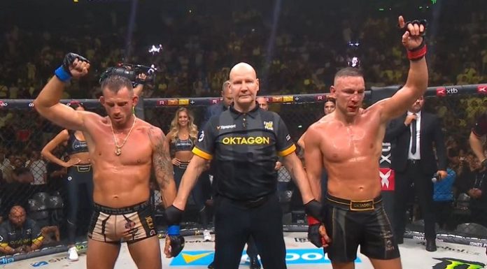 Oktagon Issues Statement Following Post-Fight Brawl, Engizek Absconding with Belt Krzysztof Jotko and Kerim Engizek, Oktagon 91