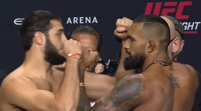 UFC Abu Dhabi: Newcomer Magomed Tuchalov Tops Brendson Ribeiro Magomed Tuchalov and Brendson Ribeiro, UFC Abu Dhabi