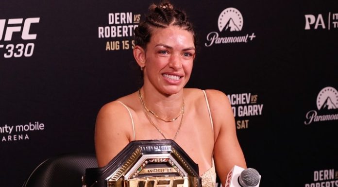 Mackenzie Dern, UFC 330 post-fight Credit: Eddie Law/Cageside Press